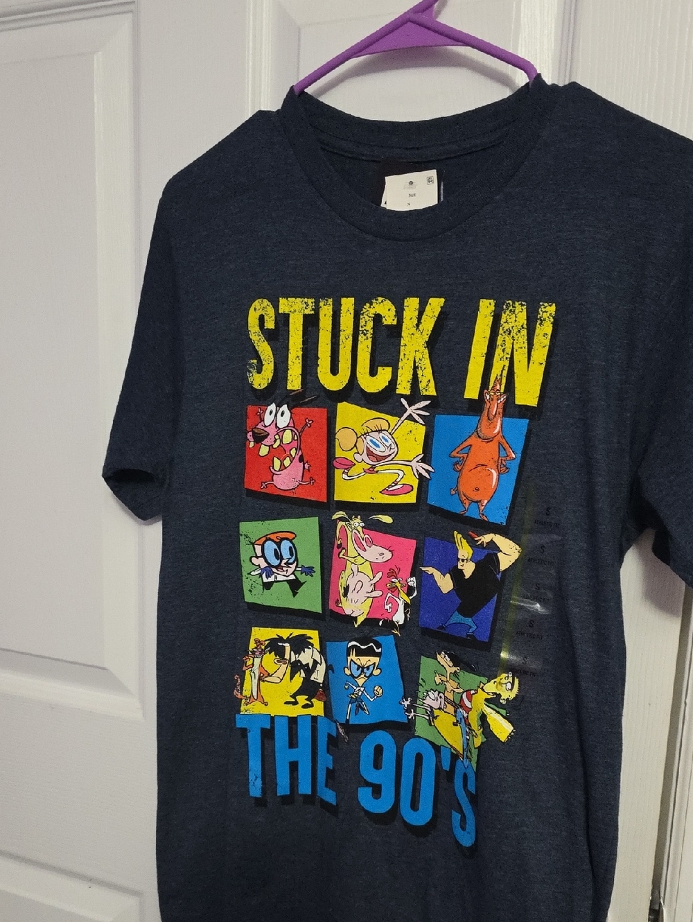 Junk Food Clothing Navy 'Stuck In The 90's' Cartoon Panel Tee